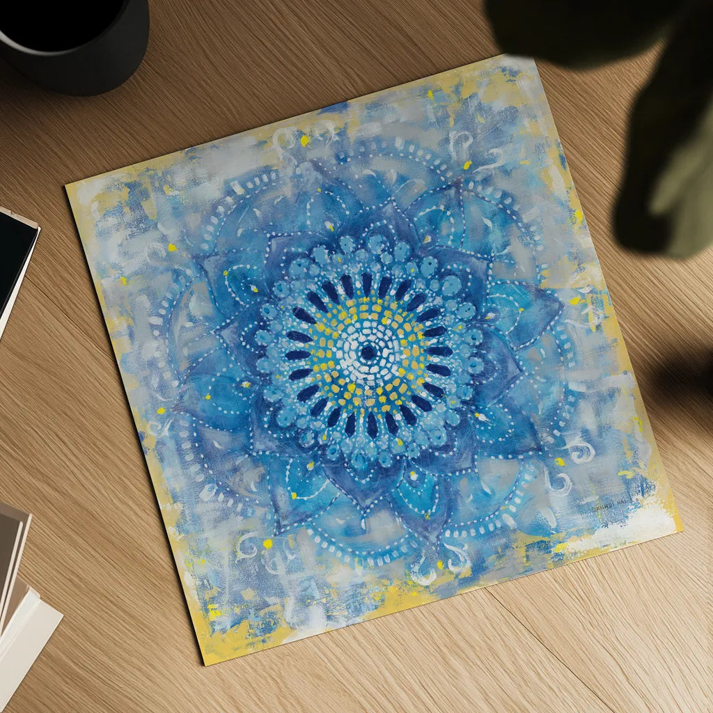 Concentric Mandala by Danhui Nai. Shown as a detailed flat fine art print, highlighting archival giclee quality. Available as an archival giclee rolled canvas, fine art paper, or poster print. SKU 69064a.