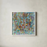Confetti II by Danhui Nai. Shown in a crisp white glass frame for a clean and minimalist style. Available as an archival giclee rolled canvas, fine art paper, or poster print. SKU 17812a.