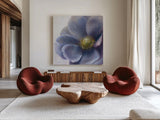 Contemporary Anemone by Danhui Nai. Shown as extra-large giant wall art in a modern living room. Available as an archival giclee rolled canvas, fine art paper, or poster print. SKU 5453a.