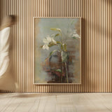 Contemporary LIlies II by Danhui Nai. shown as over sized large wall art. Available as an archival giclee rolled canvas, fine art paper, or poster print. SKU 5442h.