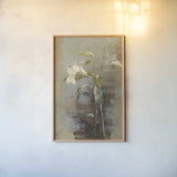 Contemporary LIlies II by Danhui Nai. shown as a paper print in a natural frame. Available as a archival giclee rolled canvas, fine art paper, or poster print. SKU 5442h.