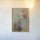 Contemporary Lilies I Crop by Danhui Nai. shown as a paper print in a natural frame. Available as a archival giclee rolled canvas, fine art paper, or poster print. SKU 5441h.