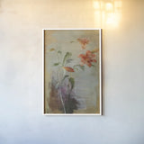 Contemporary Lilies I Crop by Danhui Nai. shown as a paper print in a white frame. Available as a archival giclee rolled canvas, fine art paper, or poster print. SKU 5441h.