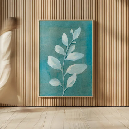 Cool Leaves I by Danhui Nai. shown as over sized large wall art. Available as an archival giclee rolled canvas, fine art paper, or poster print. SKU 64052h.