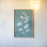 Cool Leaves II by Danhui Nai. shown as a paper print in a natural frame. Available as a archival giclee rolled canvas, fine art paper, or poster print. SKU 64053h.