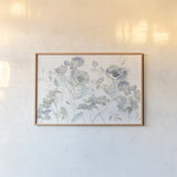 Cool Roses Shadows by Danhui Nai. shown as a paper print in a natural frame. Available as a archival giclee rolled canvas, fine art paper, or poster print. SKU 46405i.