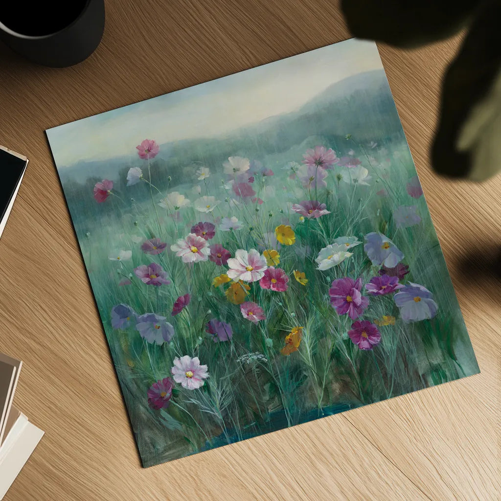 Cosmos at Dawn by Danhui Nai. Shown as a detailed flat fine art print, highlighting archival giclee quality. Available as an archival giclee rolled canvas, fine art paper, or poster print. SKU 34628a.