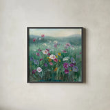Cosmos at Dawn by Danhui Nai. Shown in a sleek black glass frame for a contemporary gallery look. Available as an archival giclee rolled canvas, fine art paper, or poster print. SKU 34628a.