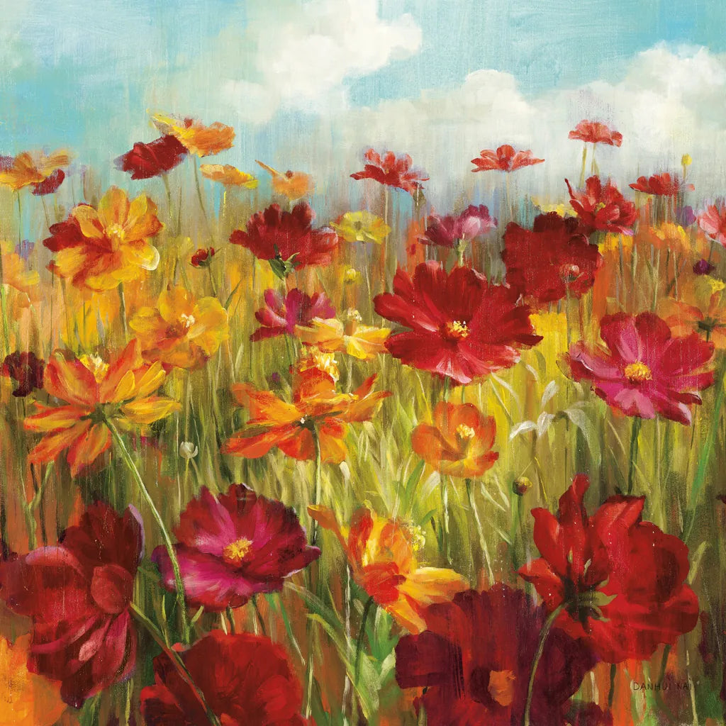 Cosmos in the Field by Danhui Nai. SKU 7311a. Archival Giclee Fine art print for wall decor.