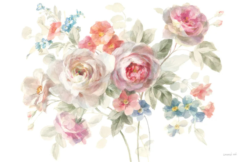 Cottage Garden I on White by Danhui Nai. SKU 47881i. Archival Giclee Fine art print for wall decor.