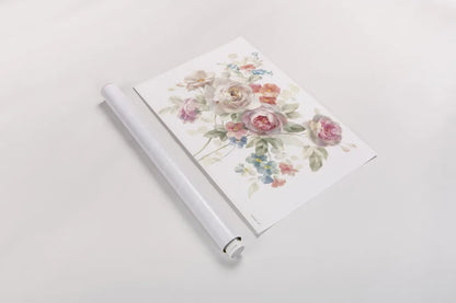 Cottage Garden I on White by Danhui Nai. shown as a rolled paper print. Available as archival giclee rolled canvas, fine art paper, or poster print. SKU 47881i.