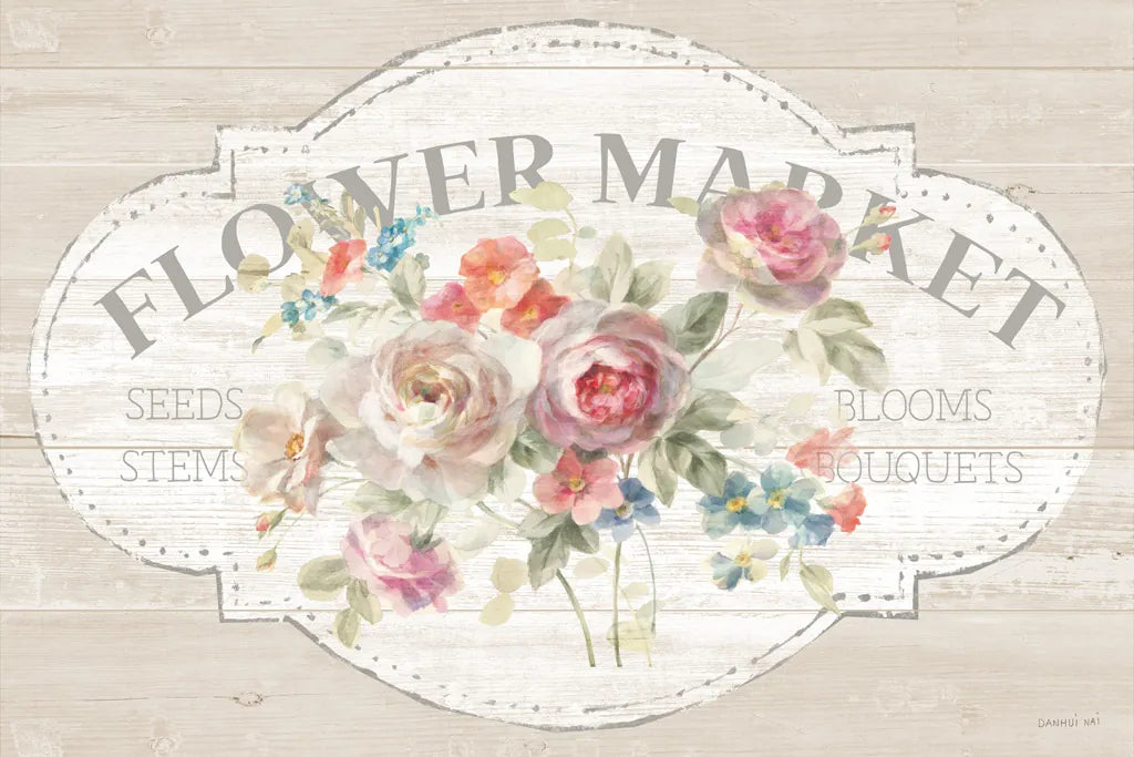 Cottage Garden I on wood by Danhui Nai. SKU 53149i. Archival Giclee Fine art print for wall decor.