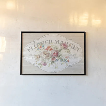 Cottage Garden I on wood by Danhui Nai. shown as a paper print in a black flame. Available as a archival giclee rolled canvas, fine art paper, or poster print. SKU 53149i.