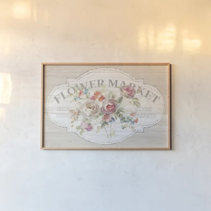 Cottage Garden I on wood by Danhui Nai. shown as a paper print in a natural frame. Available as a archival giclee rolled canvas, fine art paper, or poster print. SKU 53149i.