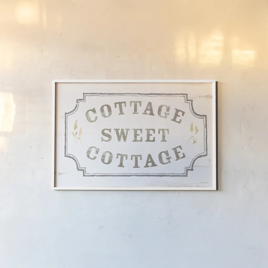 Cottage Garden I on wood by Danhui Nai. shown as a paper print in a white frame. Available as a archival giclee rolled canvas, fine art paper, or poster print. SKU 75474i.