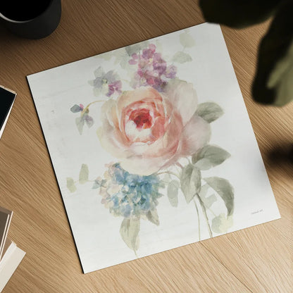 Cottage Garden III Crop by Danhui Nai. Shown as a detailed flat fine art print, highlighting archival giclee quality. Available as an archival giclee rolled canvas, fine art paper, or poster print. SKU 47483a.