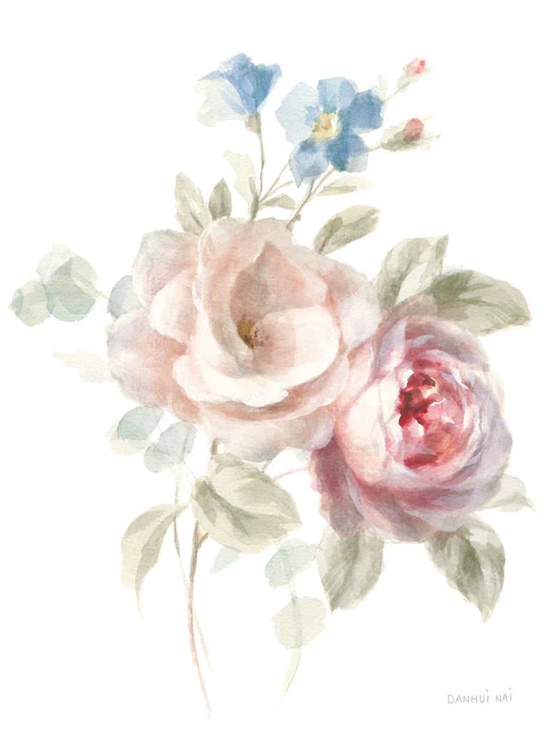 Cottage Garden IV on White by Danhui Nai