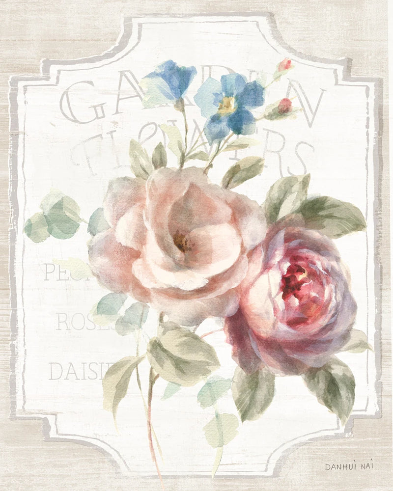 Cottage Garden IV on wood by Danhui Nai