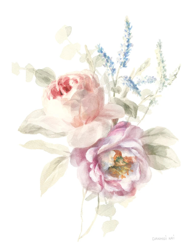 Cottage Garden V on White by Danhui Nai