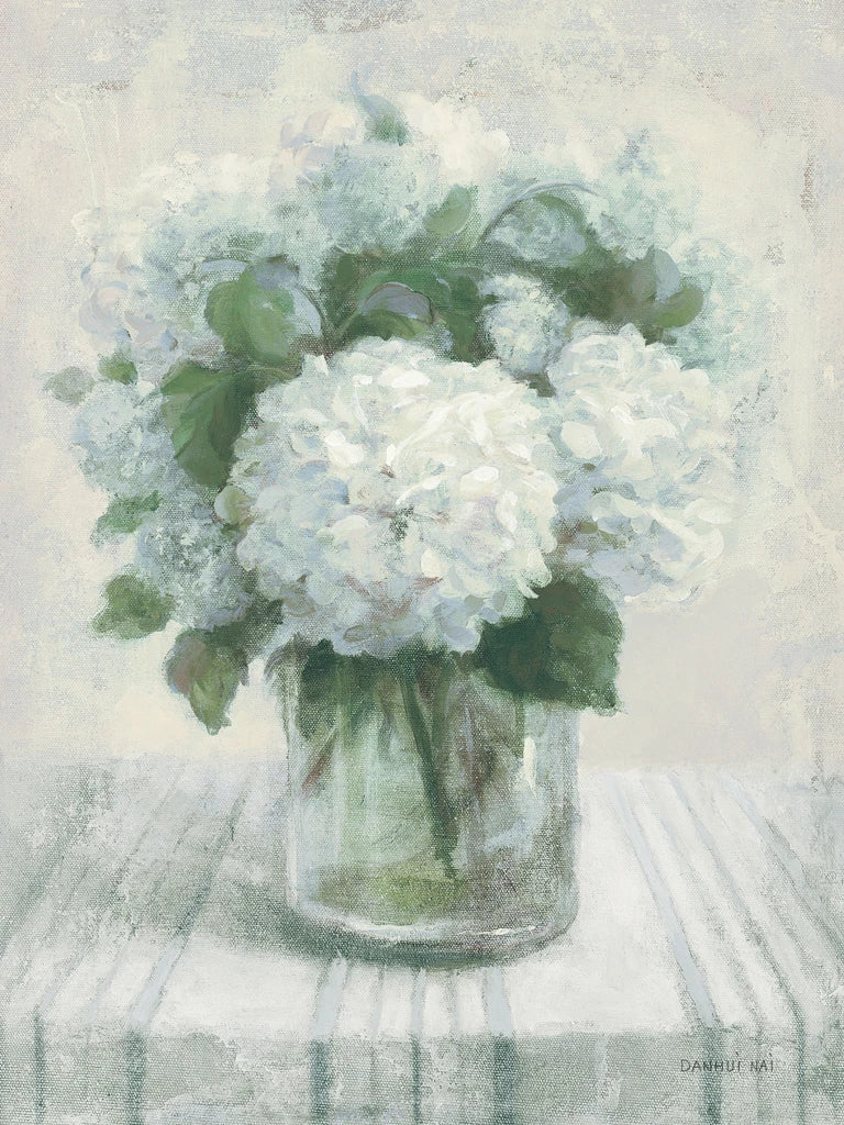 Cottage Hydrangeas White and Blue by Danhui Nai