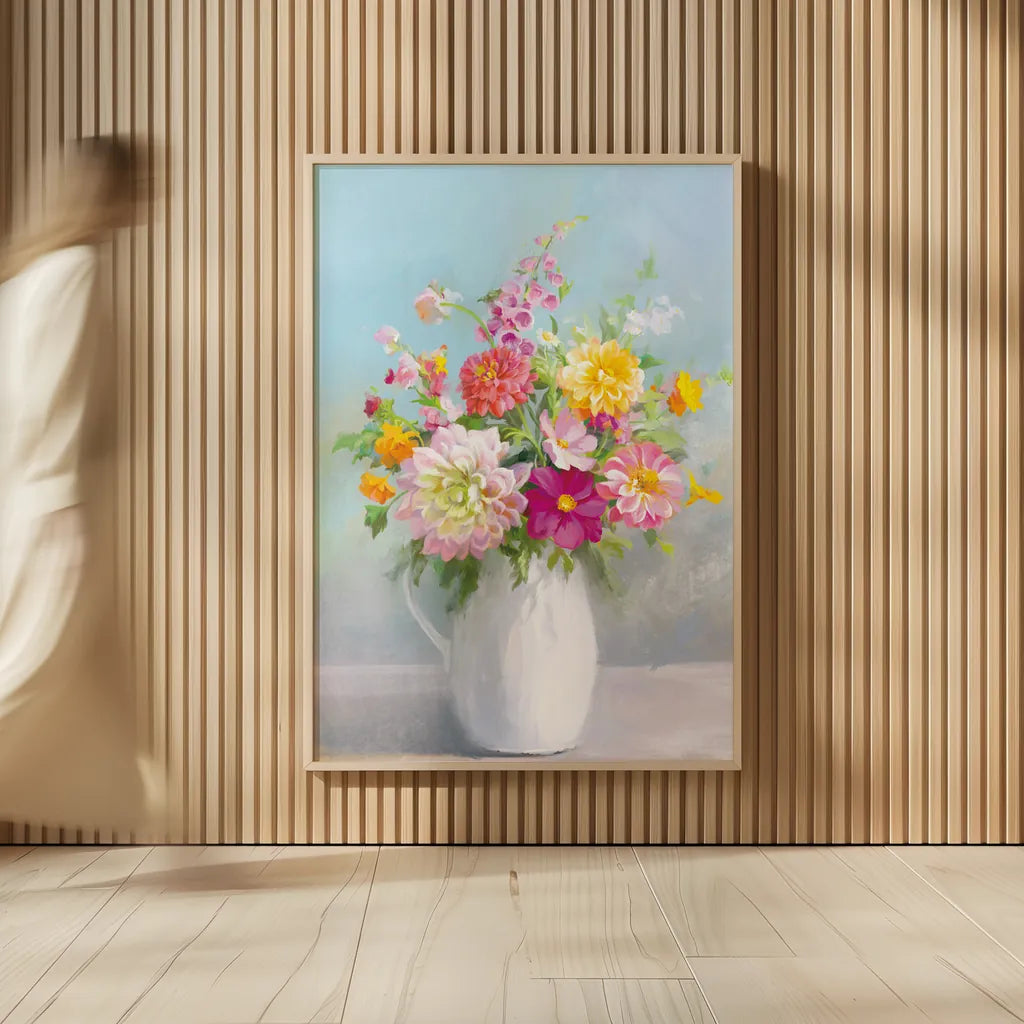 Country Bouquet I by Danhui Nai. shown as over sized large wall art. Available as an archival giclee rolled canvas, fine art paper, or poster print. SKU 81341h.