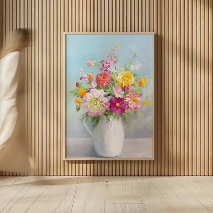 Country Bouquet I by Danhui Nai. shown as over sized large wall art. Available as an archival giclee rolled canvas, fine art paper, or poster print. SKU 81341h.