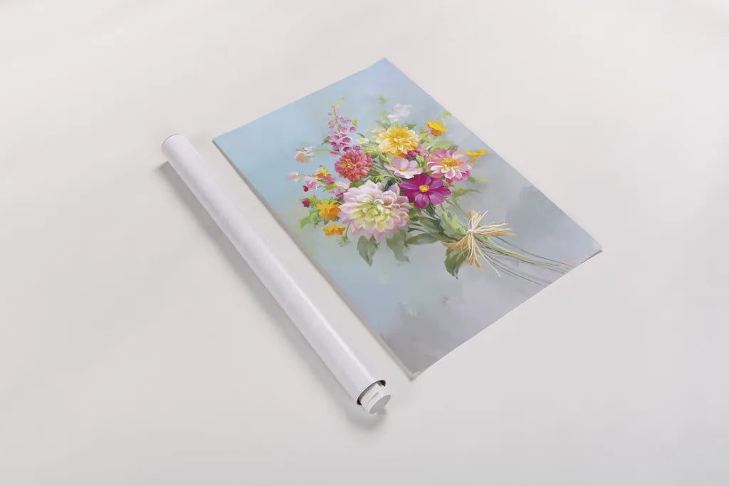 Country Bouquet I v2 by Danhui Nai. shown as a rolled paper print. Available as archival giclee rolled canvas, fine art paper, or poster print. SKU 81343h.