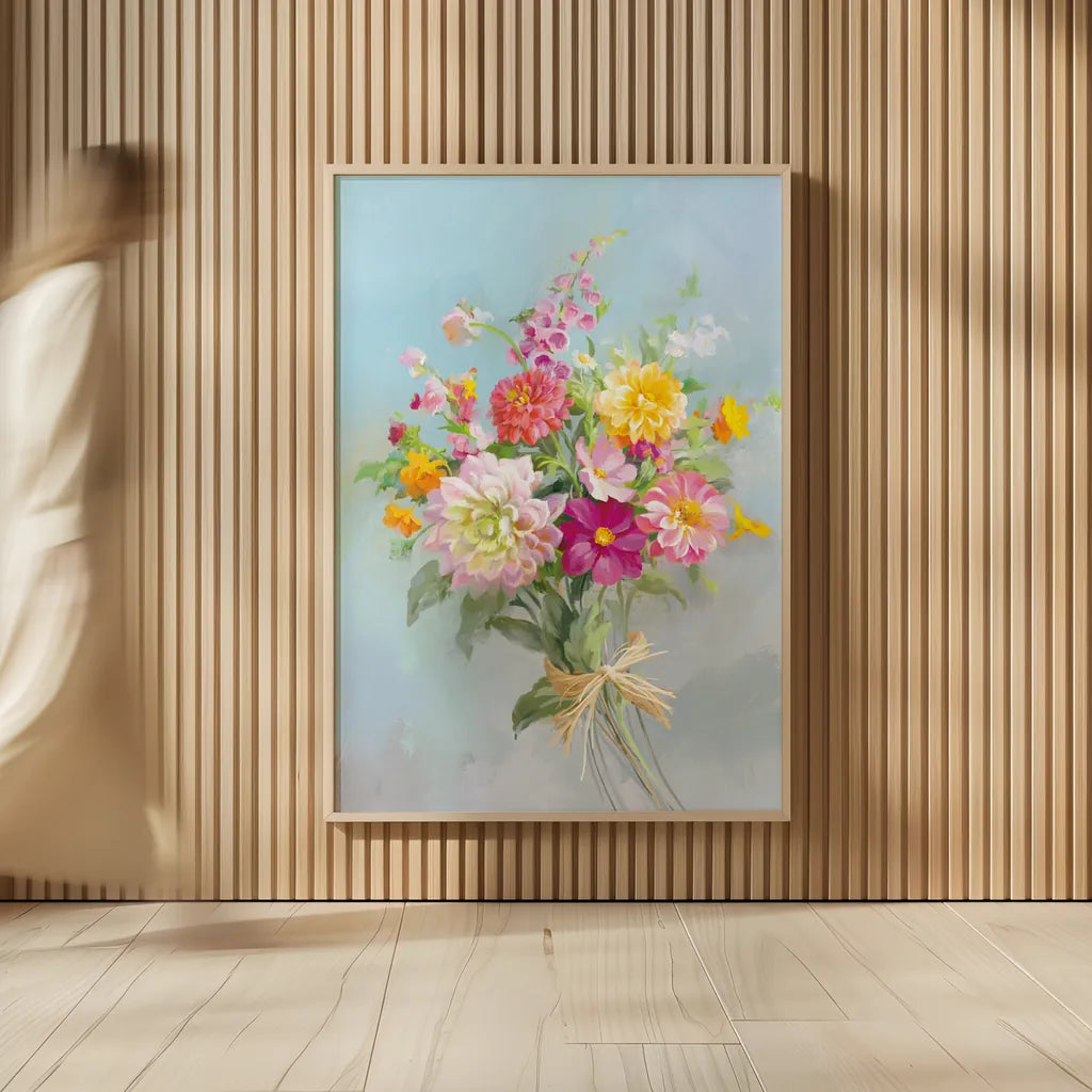Country Bouquet I v2 by Danhui Nai. shown as over sized large wall art. Available as an archival giclee rolled canvas, fine art paper, or poster print. SKU 81343h.