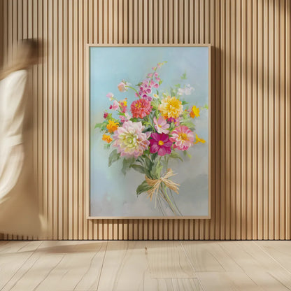 Country Bouquet I v2 by Danhui Nai. shown as over sized large wall art. Available as an archival giclee rolled canvas, fine art paper, or poster print. SKU 81343h.