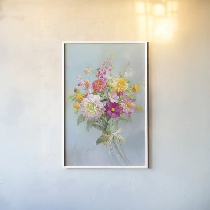 Country Bouquet I v2 by Danhui Nai. shown as a paper print in a white frame. Available as a archival giclee rolled canvas, fine art paper, or poster print. SKU 81343h.