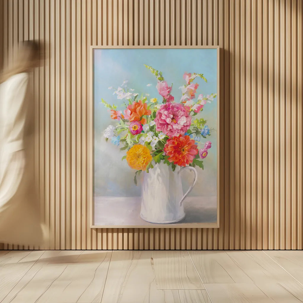 Country Bouquet II by Danhui Nai. shown as over sized large wall art. Available as an archival giclee rolled canvas, fine art paper, or poster print. SKU 81342h.