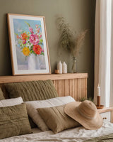 Country Bouquet II by Danhui Nai. shown as a paper print in a natural frame. Available as a archival giclee rolled canvas, fine art paper, or poster print. SKU 81342h.