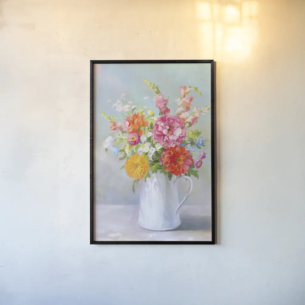 Country Bouquet II by Danhui Nai. shown as a paper print in a black flame. Available as a archival giclee rolled canvas, fine art paper, or poster print. SKU 81342h.