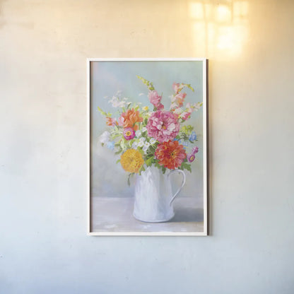 Country Bouquet II by Danhui Nai. shown as a paper print in a white frame. Available as a archival giclee rolled canvas, fine art paper, or poster print. SKU 81342h.