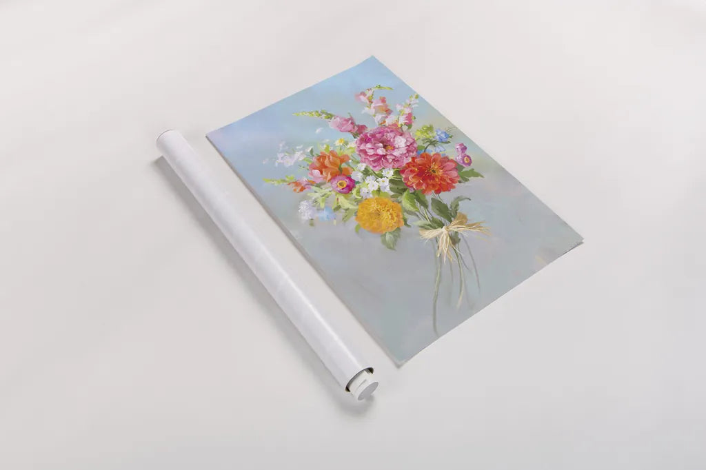 Country Bouquet II v2 by Danhui Nai. shown as a rolled paper print. Available as archival giclee rolled canvas, fine art paper, or poster print. SKU 81344h.