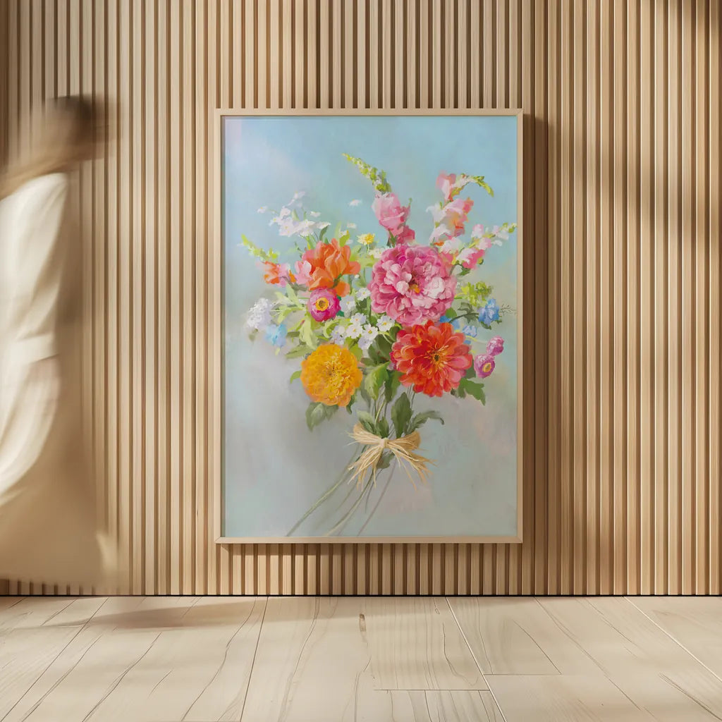 Country Bouquet II v2 by Danhui Nai. shown as over sized large wall art. Available as an archival giclee rolled canvas, fine art paper, or poster print. SKU 81344h.