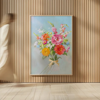 Country Bouquet II v2 by Danhui Nai. shown as over sized large wall art. Available as an archival giclee rolled canvas, fine art paper, or poster print. SKU 81344h.
