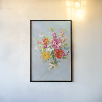 Country Bouquet II v2 by Danhui Nai. shown as a paper print in a black flame. Available as a archival giclee rolled canvas, fine art paper, or poster print. SKU 81344h.