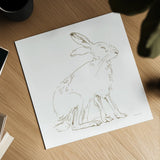 Country Hare by Danhui Nai. Shown as a detailed flat fine art print, highlighting archival giclee quality. Available as an archival giclee rolled canvas, fine art paper, or poster print. SKU 88572a.