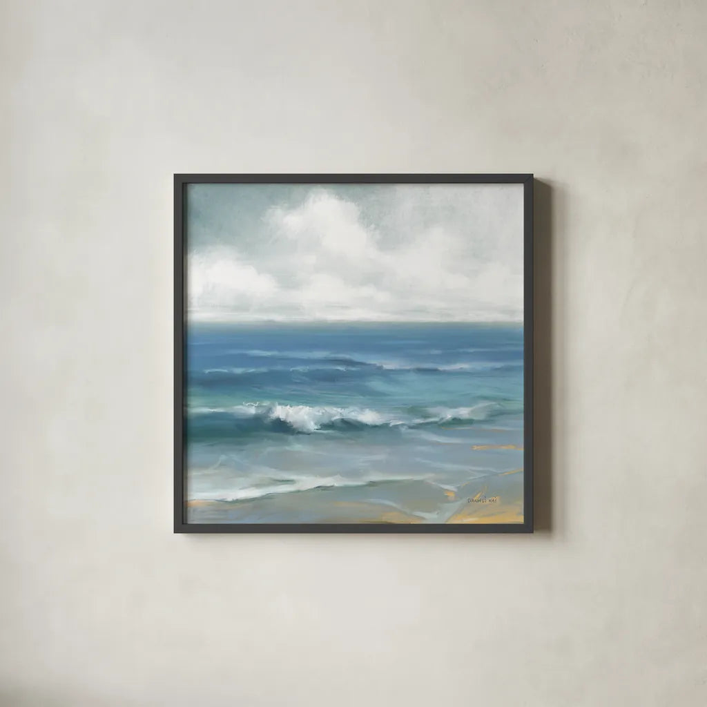 Crashing by Danhui Nai. Shown in a sleek black glass frame for a contemporary gallery look. Available as an archival giclee rolled canvas, fine art paper, or poster print. SKU 102668a.