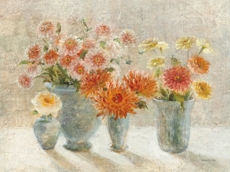 Dahlias In Vases by Danhui Nai