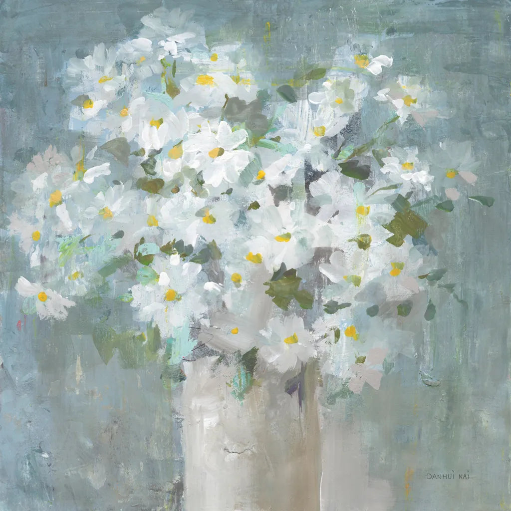 Daisies All Day Light by Danhui Nai. SKU 81366a. Archival Giclee Fine art print for wall decor.
