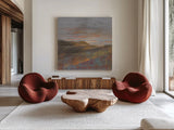 Dawn on the Hills by Danhui Nai. Shown as extra-large giant wall art in a modern living room. Available as an archival giclee rolled canvas, fine art paper, or poster print. SKU 66236a.