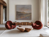 Dawn on the Hills Light by Danhui Nai. Shown as extra-large giant wall art in a modern living room. Available as an archival giclee rolled canvas, fine art paper, or poster print. SKU 78361a.