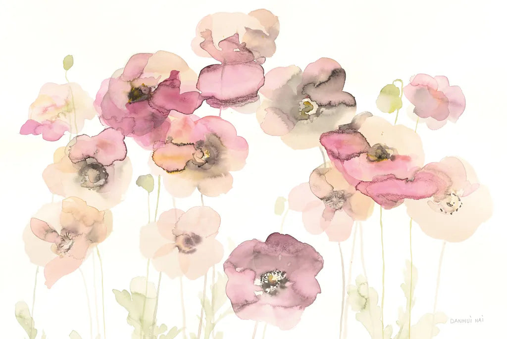 Delicate Poppies Crop by Danhui Nai. SKU 38230i. Archival Giclee Fine art print for wall decor.
