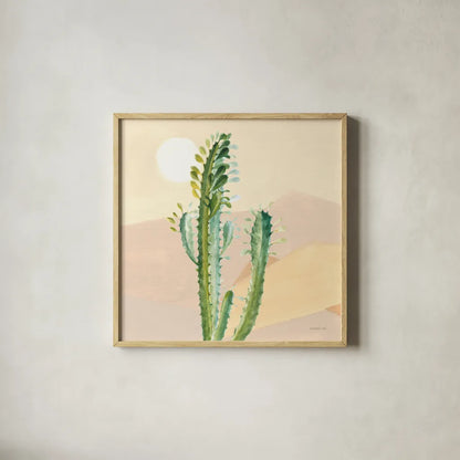 Desert Greenhouse II by Danhui Nai. Shown in a natural wood glass frame for a timeless modern aesthetic. Available as an archival giclee rolled canvas, fine art paper, or poster print. SKU 77992a.