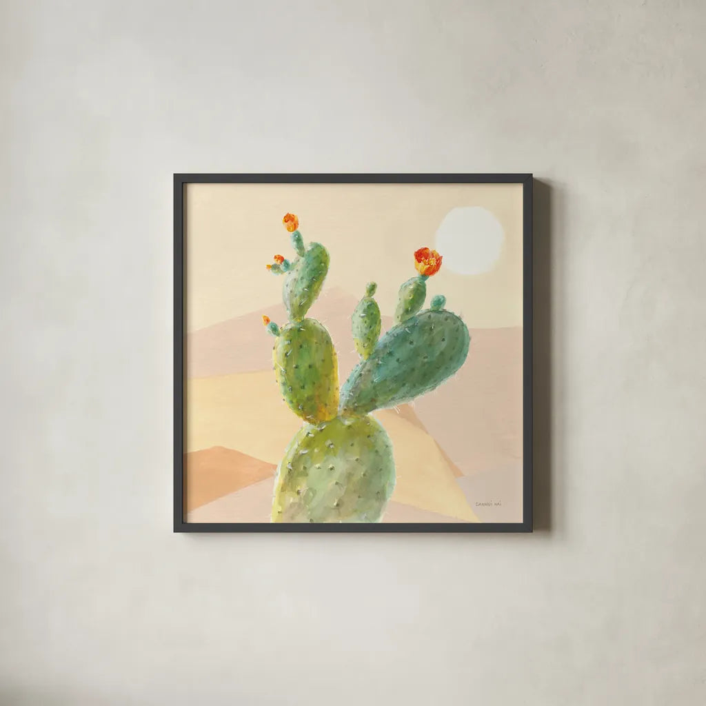 Desert Greenhouse IV by Danhui Nai. Shown in a sleek black glass frame for a contemporary gallery look. Available as an archival giclee rolled canvas, fine art paper, or poster print. SKU 77994a.