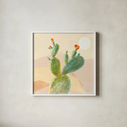 Desert Greenhouse IV by Danhui Nai. Shown in a crisp white glass frame for a clean and minimalist style. Available as an archival giclee rolled canvas, fine art paper, or poster print. SKU 77994a.