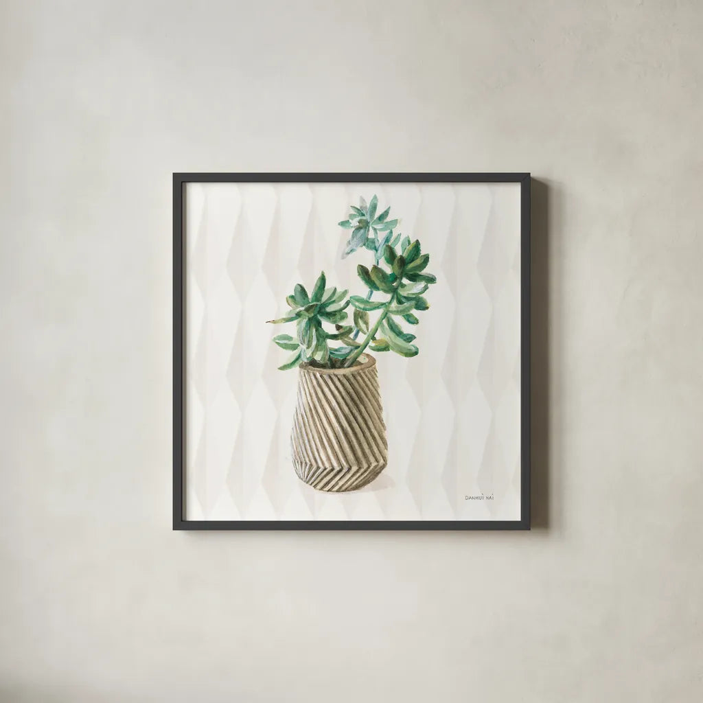 Desert Greenhouse X Sq by Danhui Nai. Shown in a sleek black glass frame for a contemporary gallery look. Available as an archival giclee rolled canvas, fine art paper, or poster print. SKU 80182a.