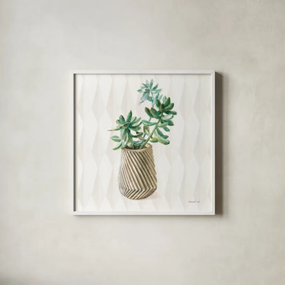 Desert Greenhouse X Sq by Danhui Nai. Shown in a crisp white glass frame for a clean and minimalist style. Available as an archival giclee rolled canvas, fine art paper, or poster print. SKU 80182a.